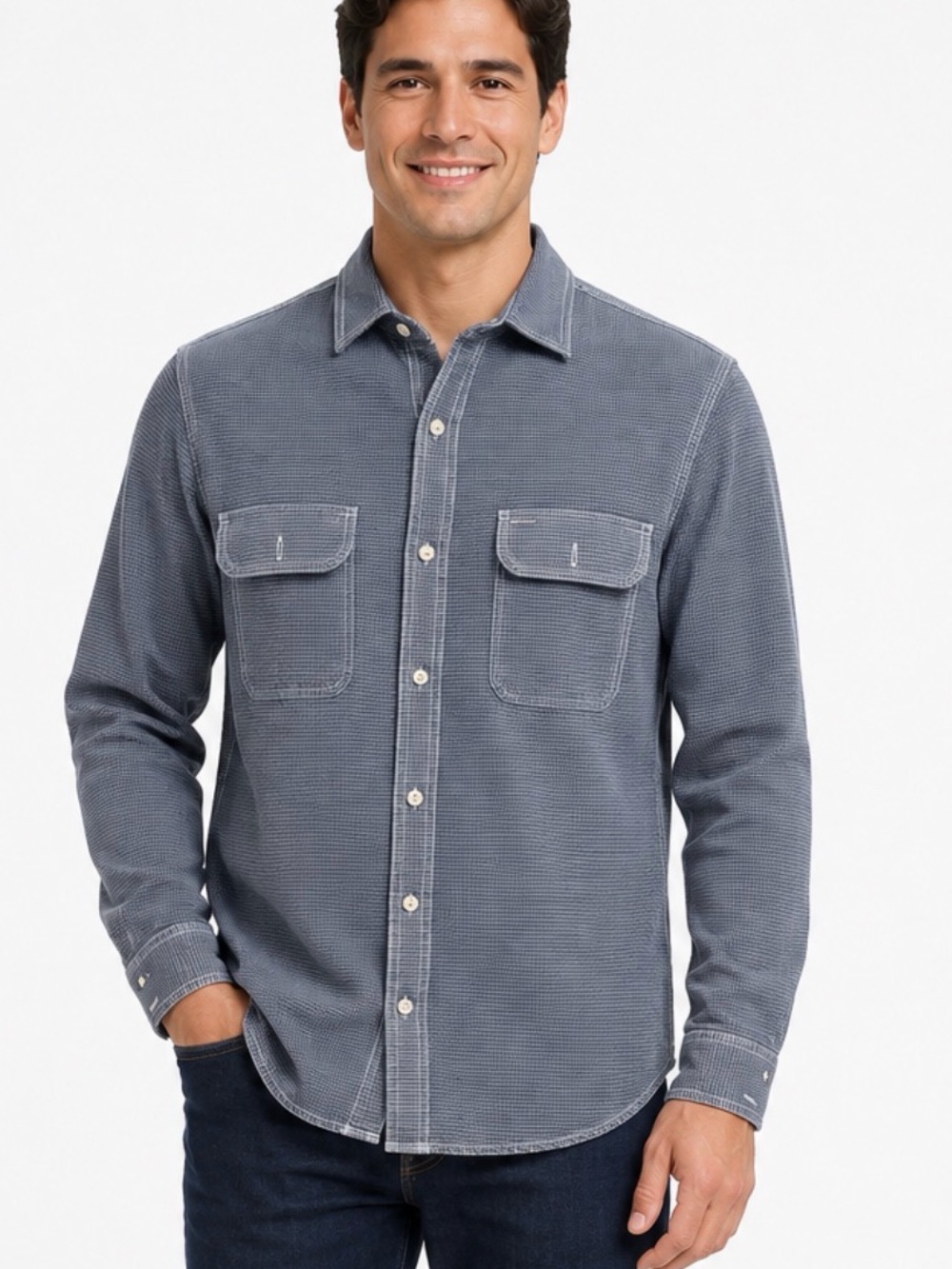 Treasure & Bond Blue Button-Up Shirt